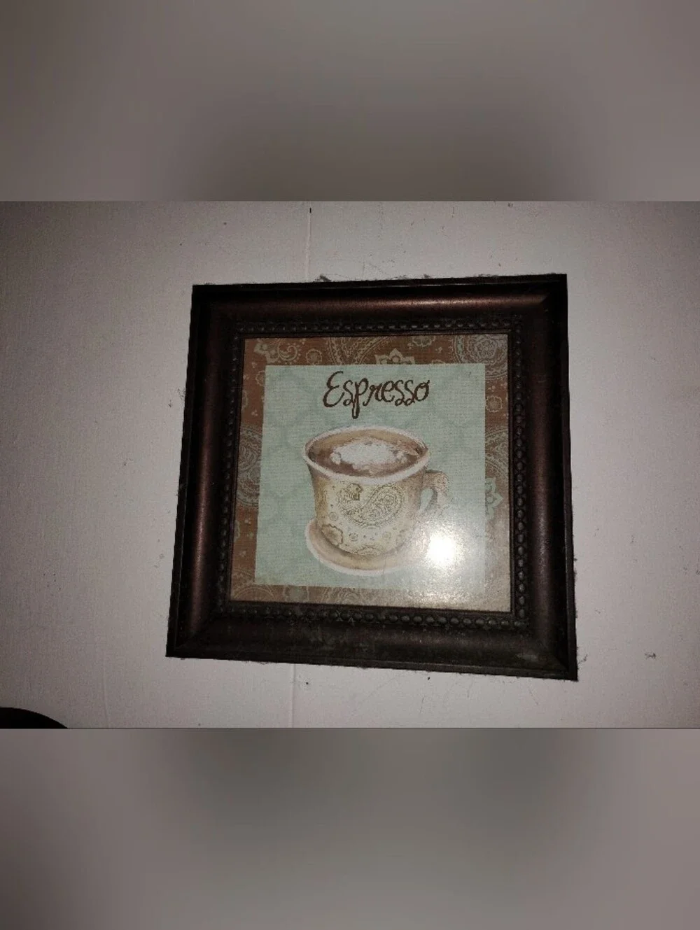 Espresso Wall Art Framed Print - Brown and Cream